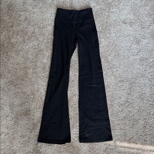 Fabletics Black Flared Leggings Fleece Lined Small